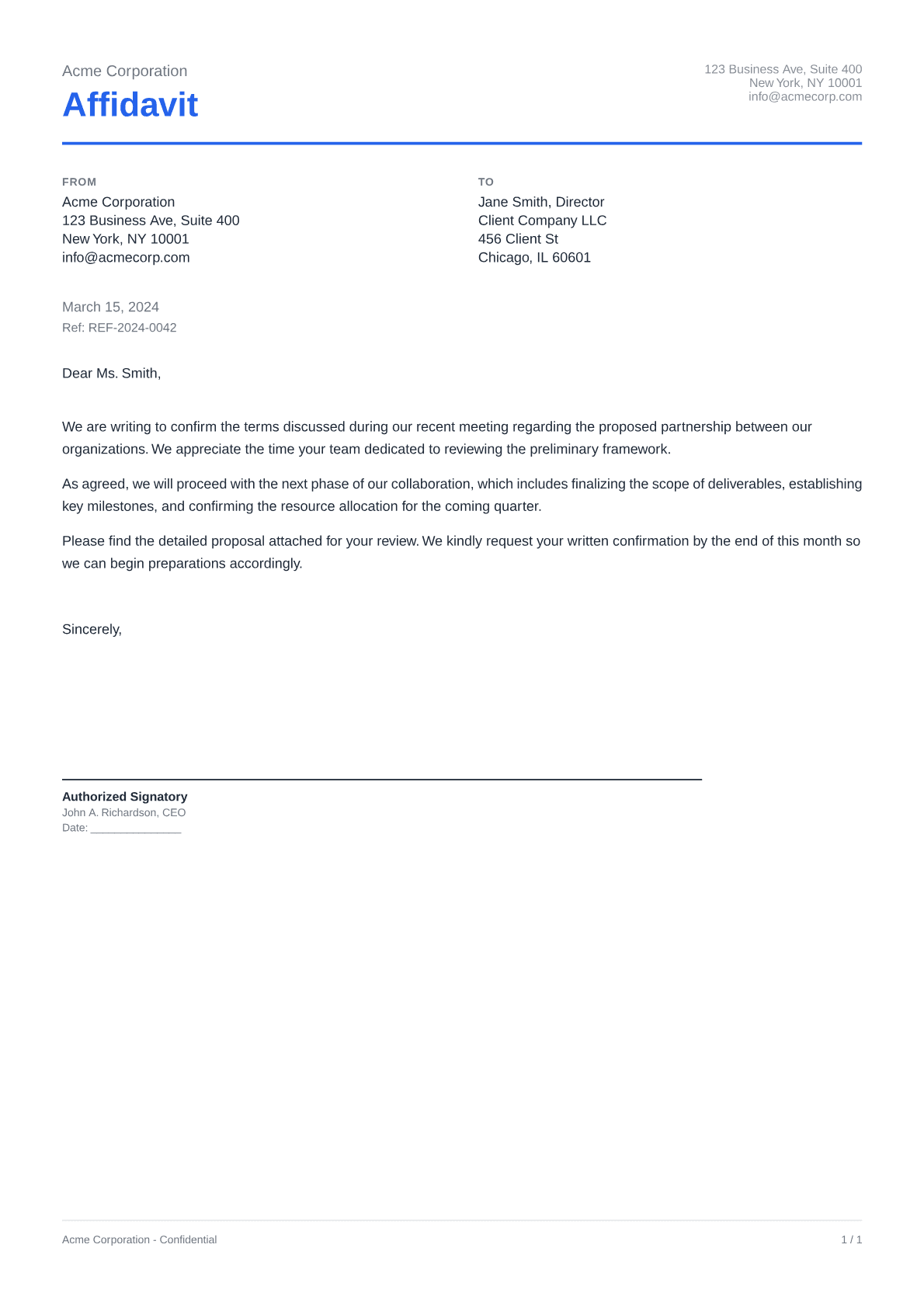 Affidavit - Clean theme