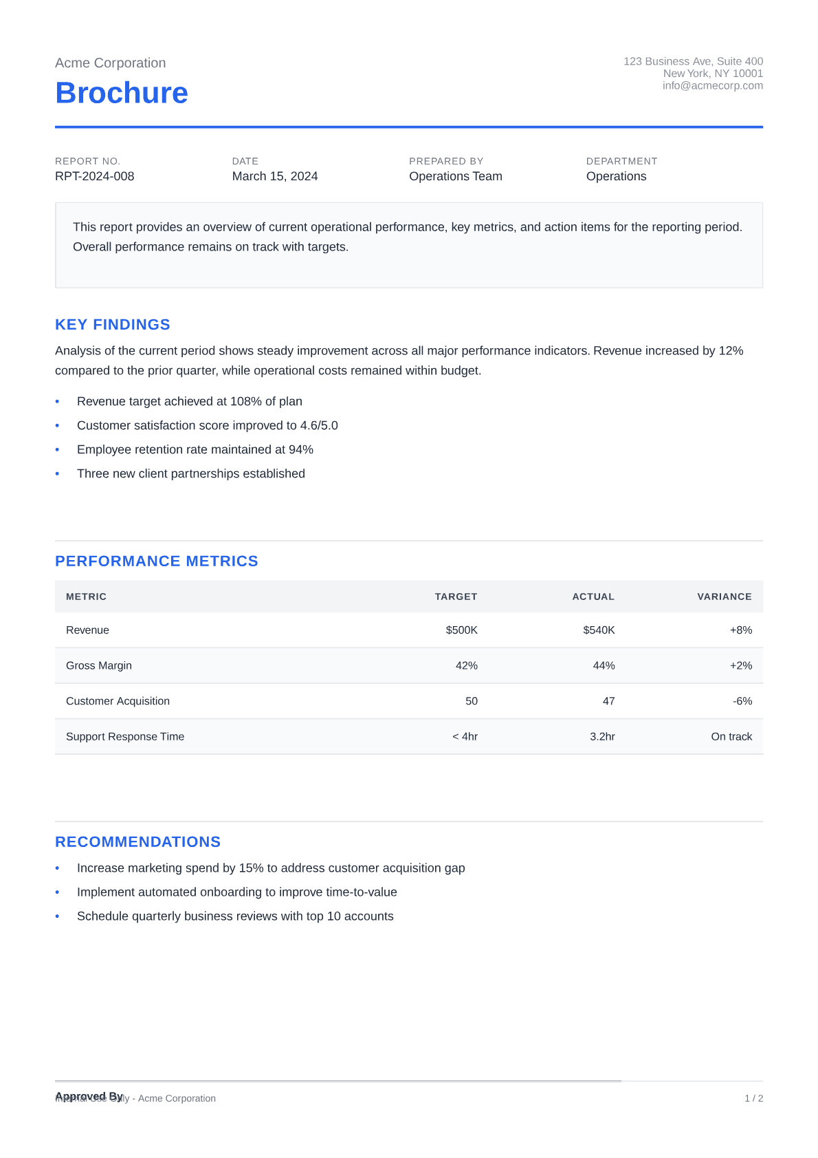 Brochure - Clean theme