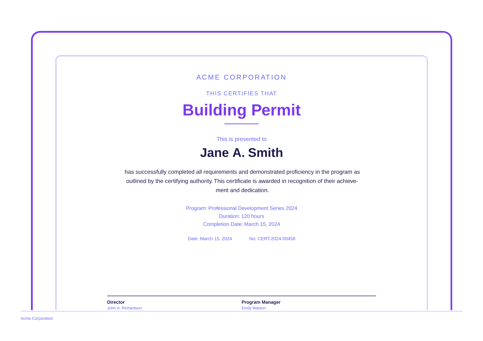 Building Permit - Bold theme