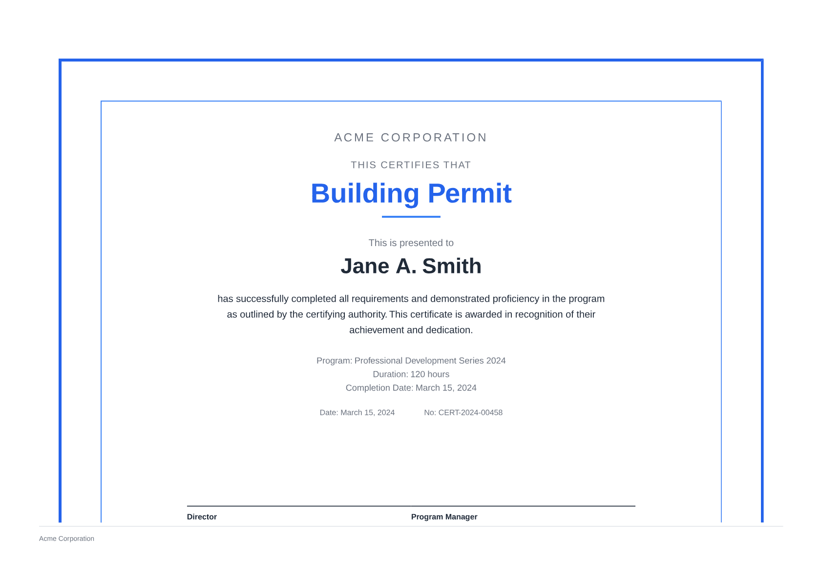 Building Permit - Clean theme