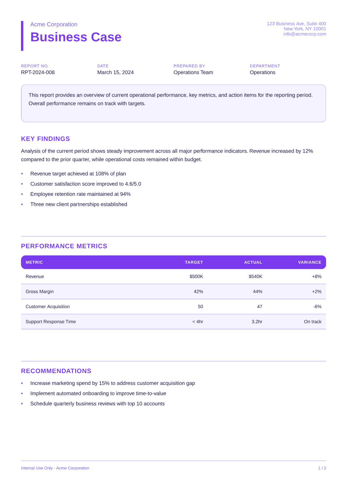 Business Case - Bold theme
