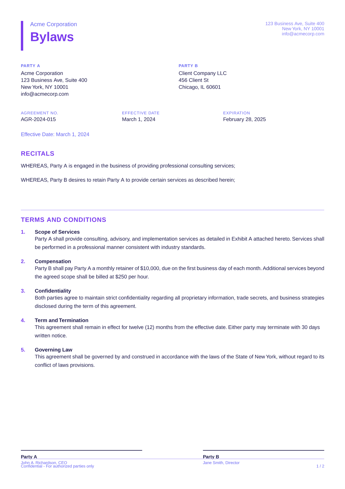 Bylaws - Bold theme