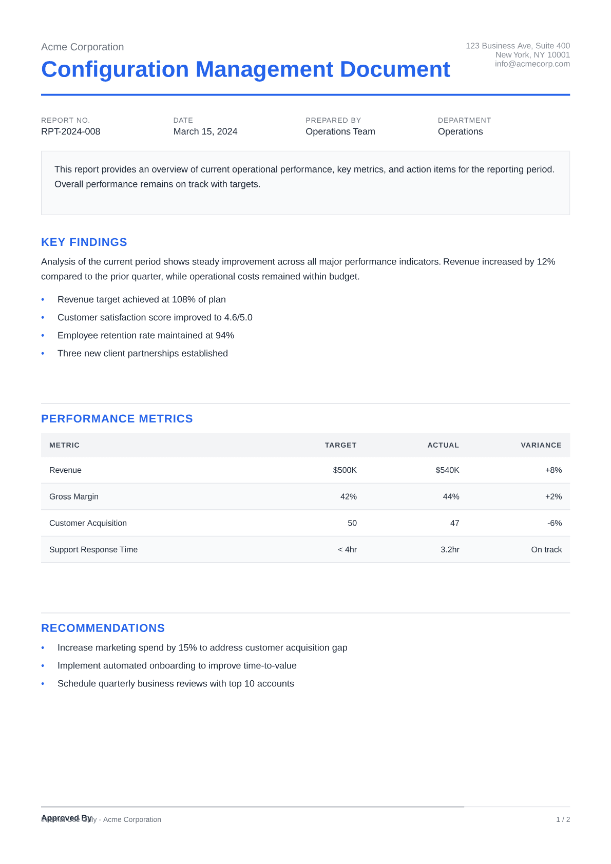 Configuration Management Document - Clean theme