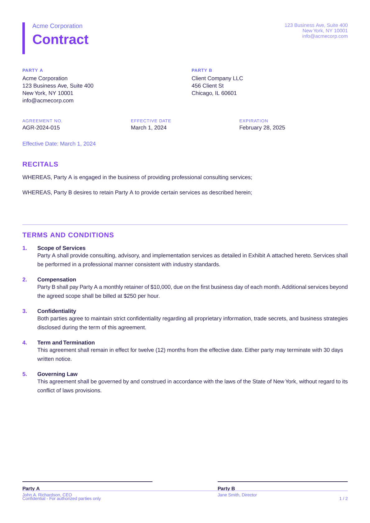 Contract - Bold theme