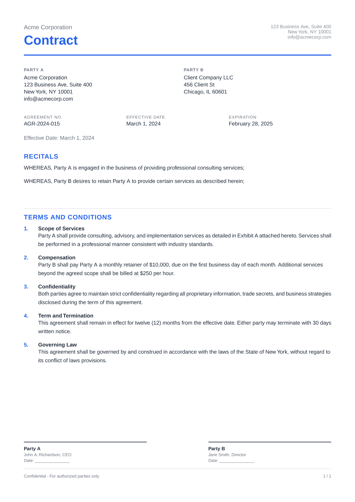 Contract - Clean theme