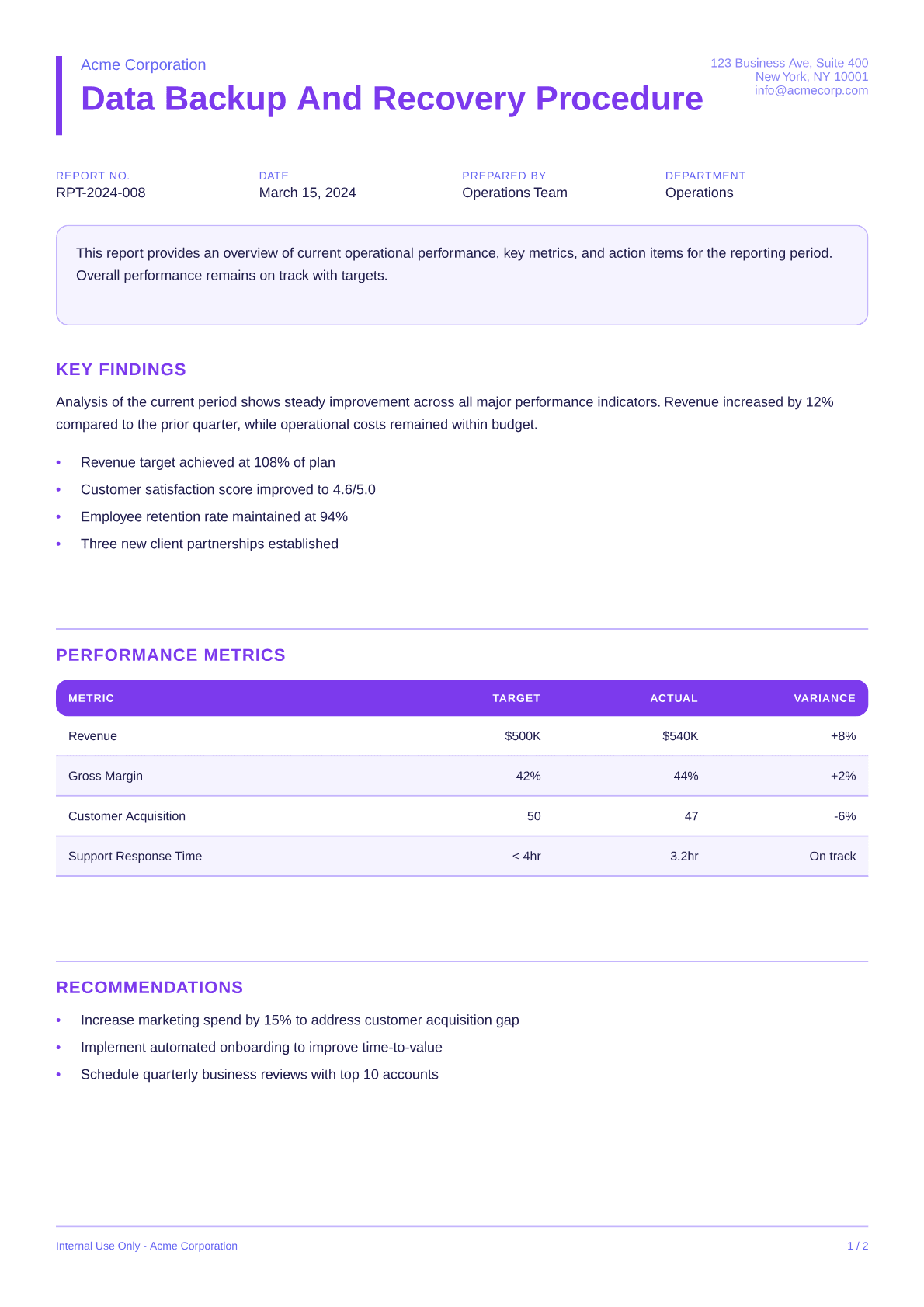 Data Backup and Recovery Procedure - Bold theme