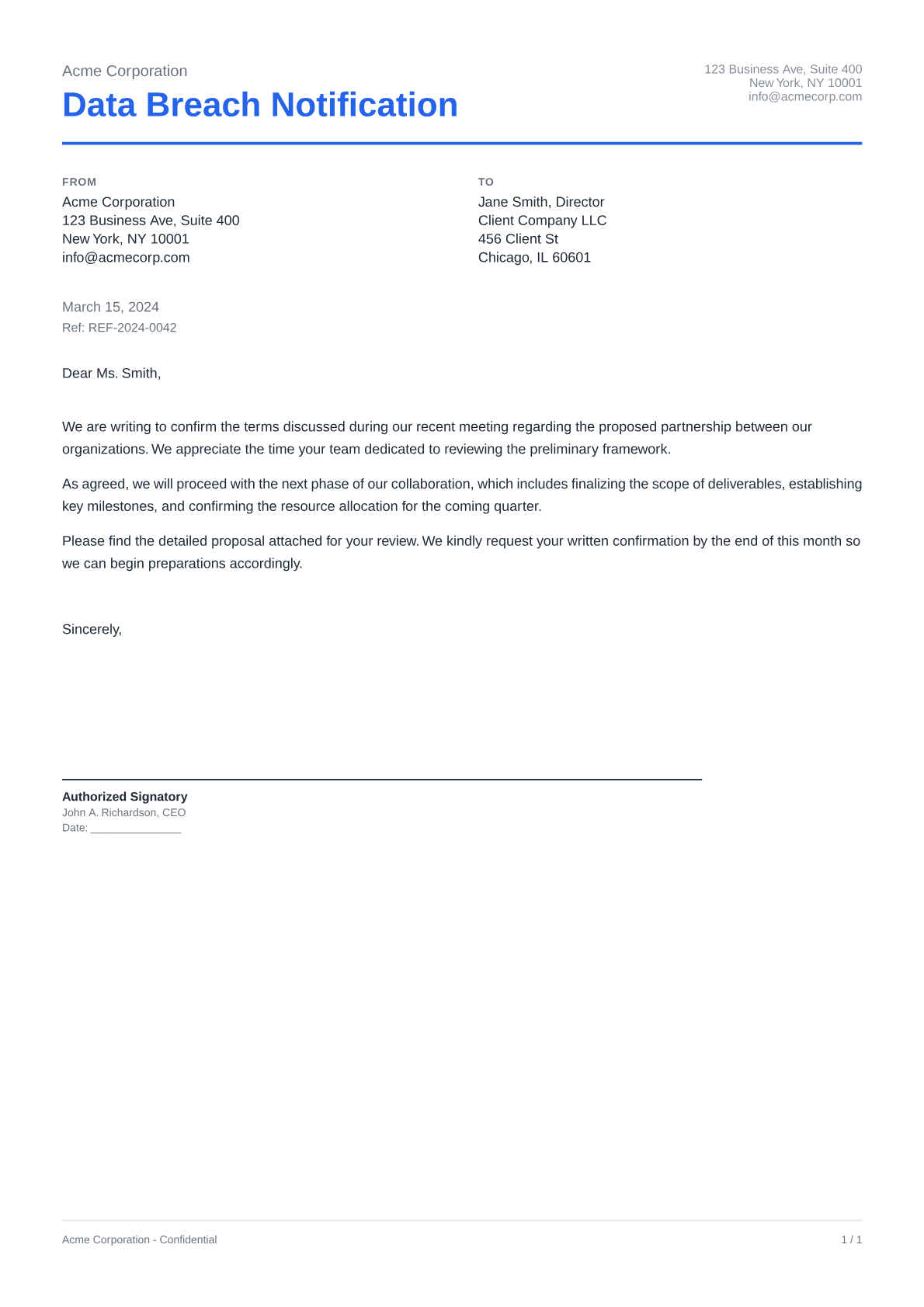 Data Breach Notification - Clean theme