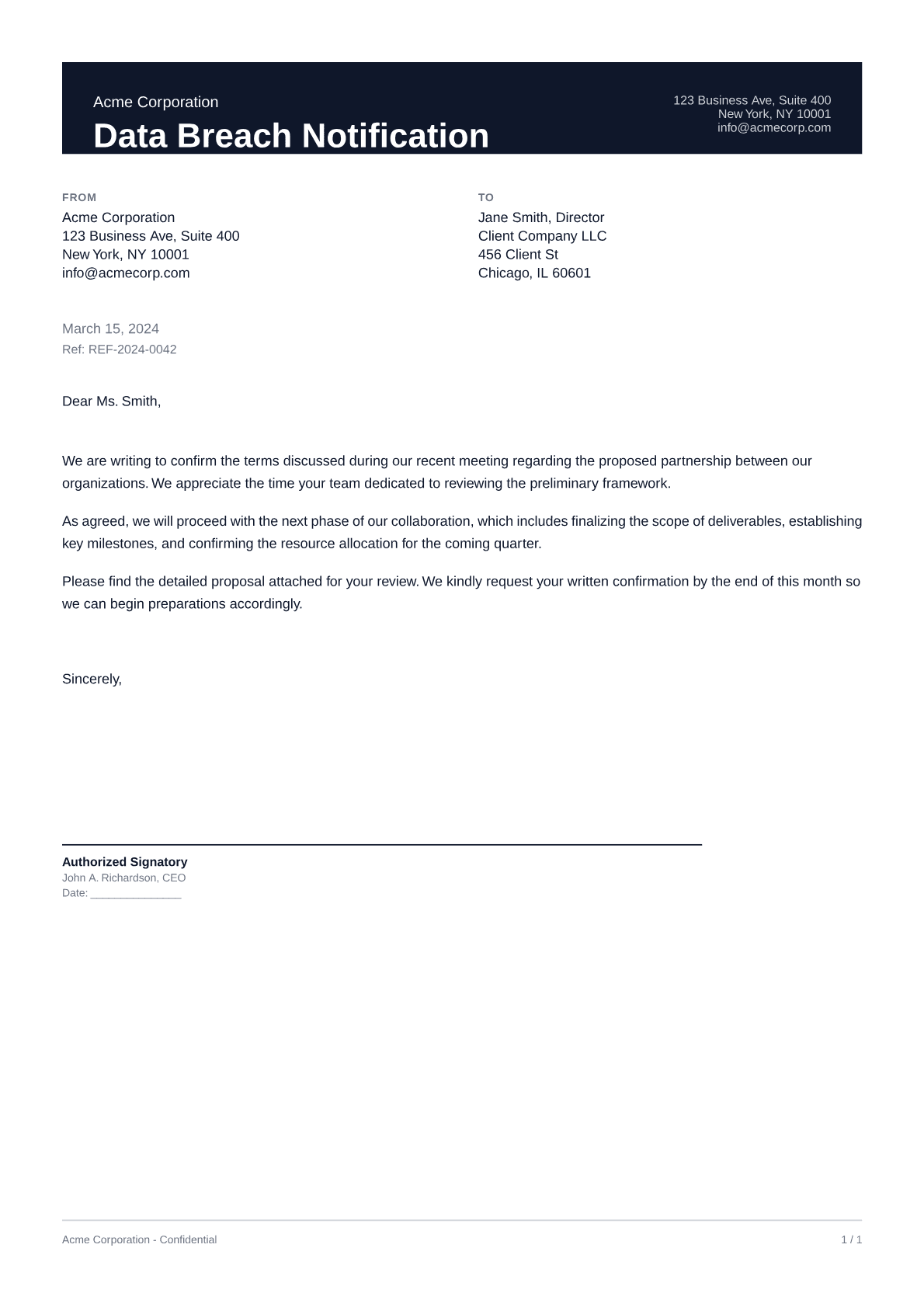 Data Breach Notification - Professional theme