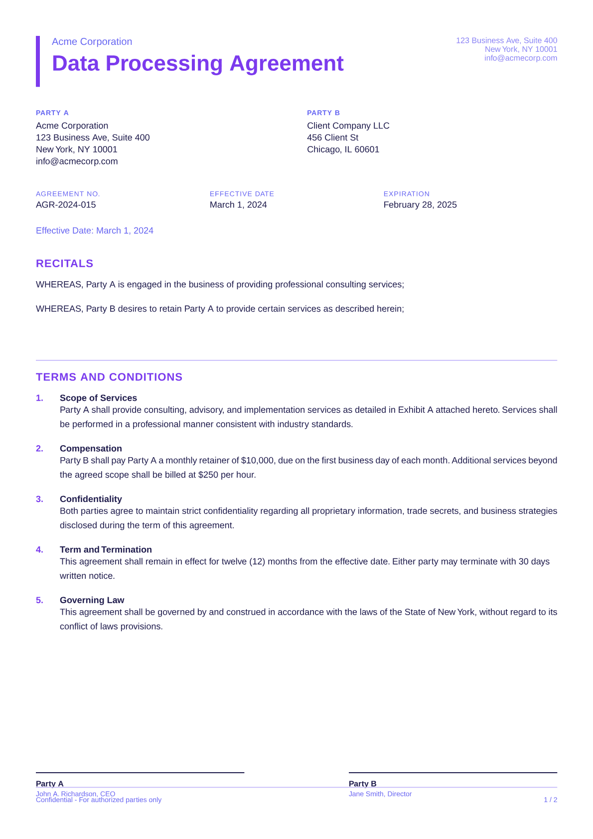 Data Processing Agreement - Bold theme