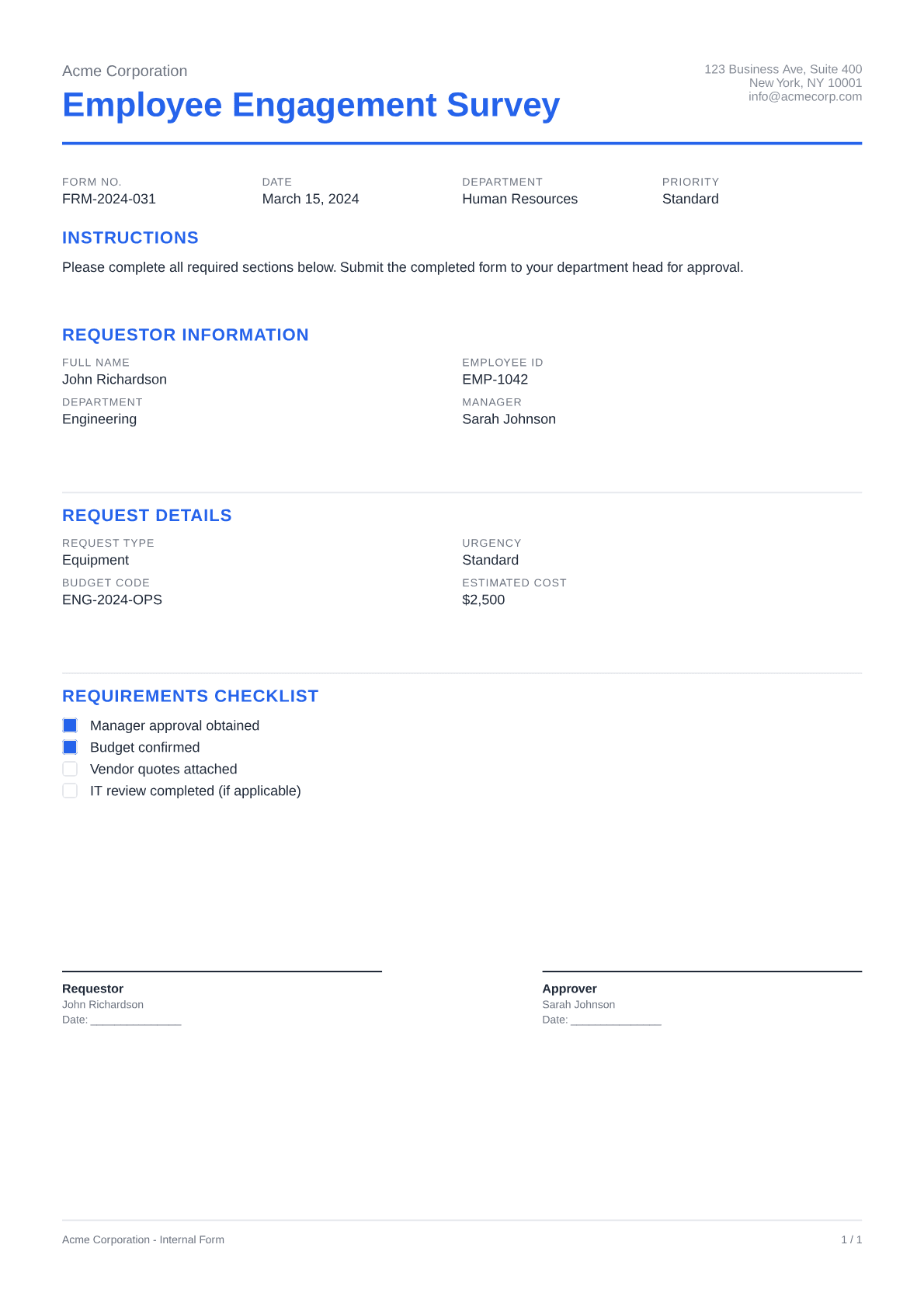 Employee Engagement Survey - Clean theme