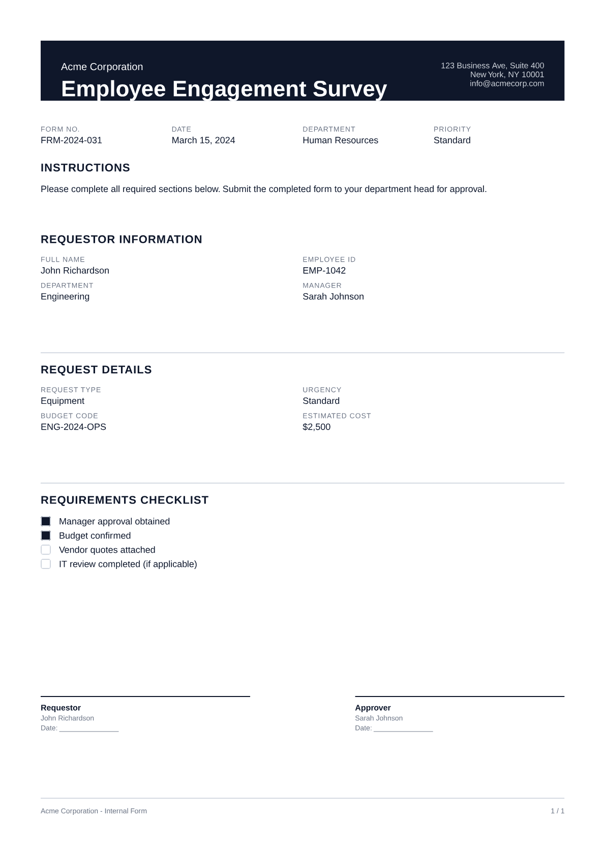 Employee Engagement Survey - Professional theme