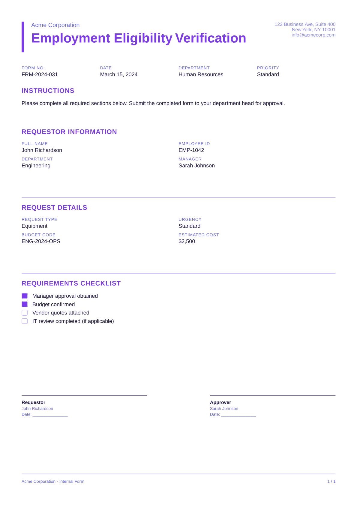 Employment Eligibility Verification - Bold theme