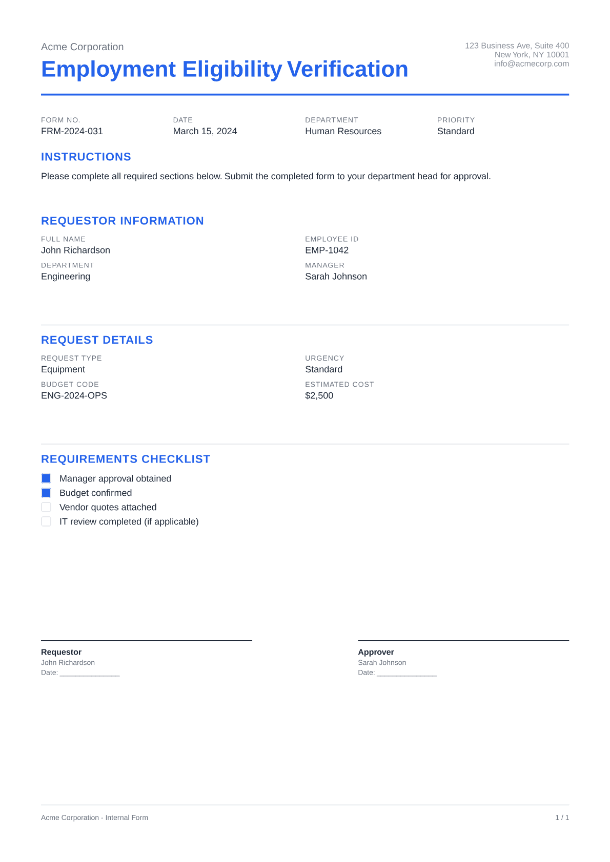 Employment Eligibility Verification - Clean theme