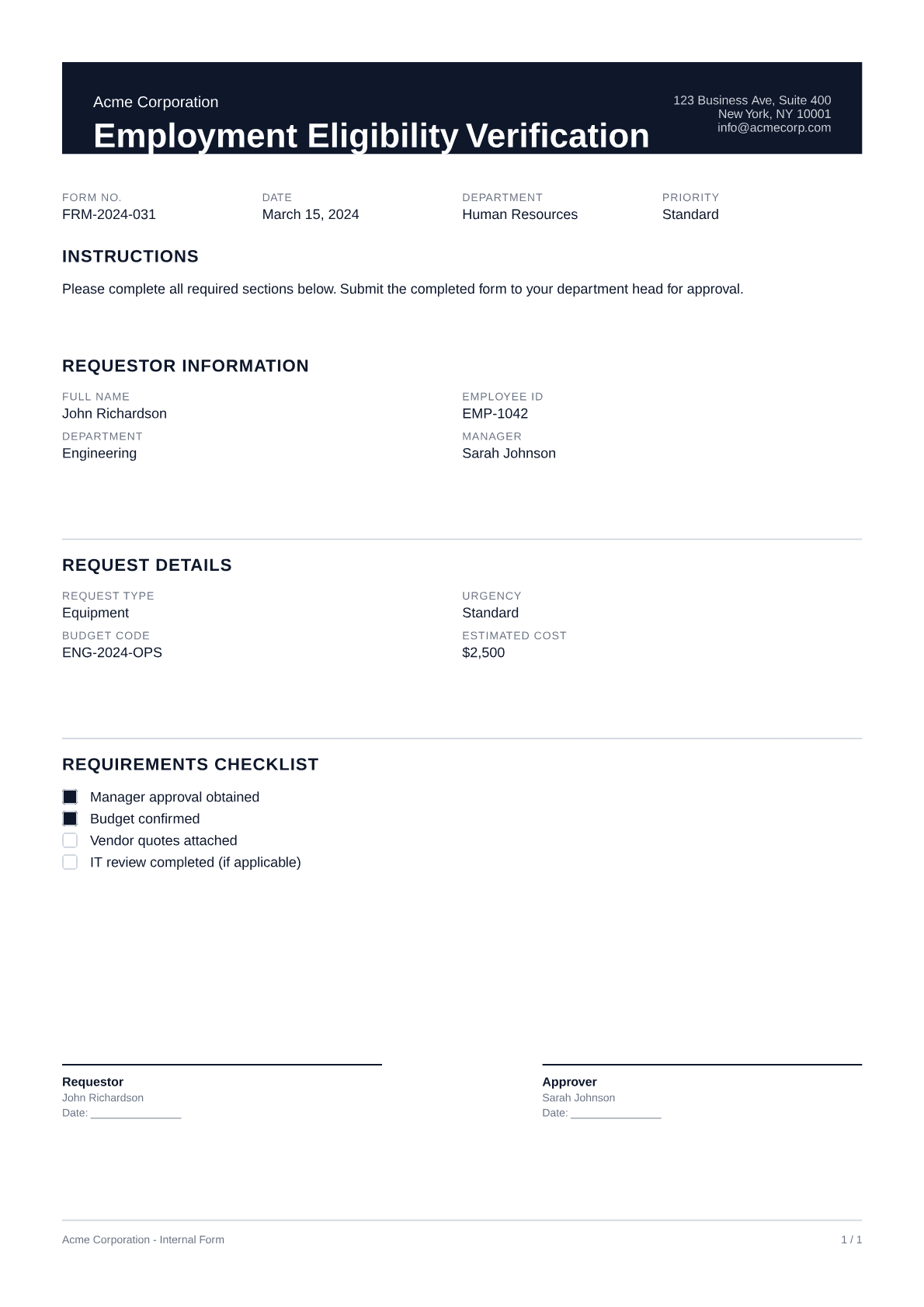 Employment Eligibility Verification - Professional theme