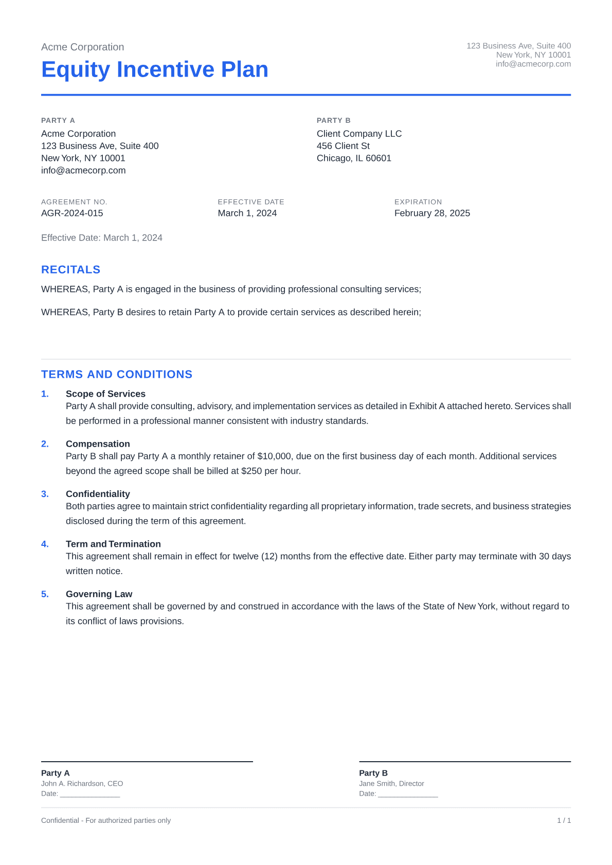 Equity Incentive Plan - Clean theme