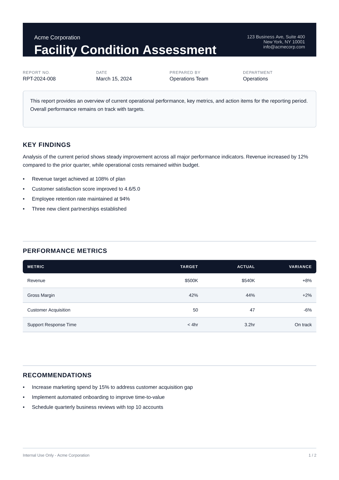 Facility Condition Assessment - Professional theme