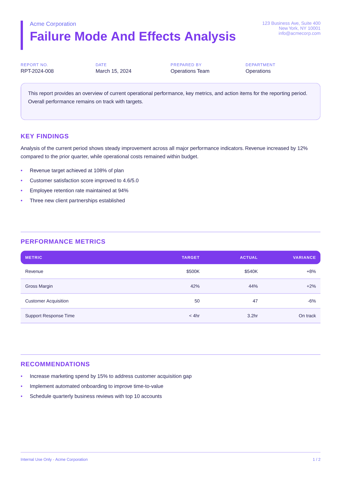Failure Mode and Effects Analysis - Bold theme