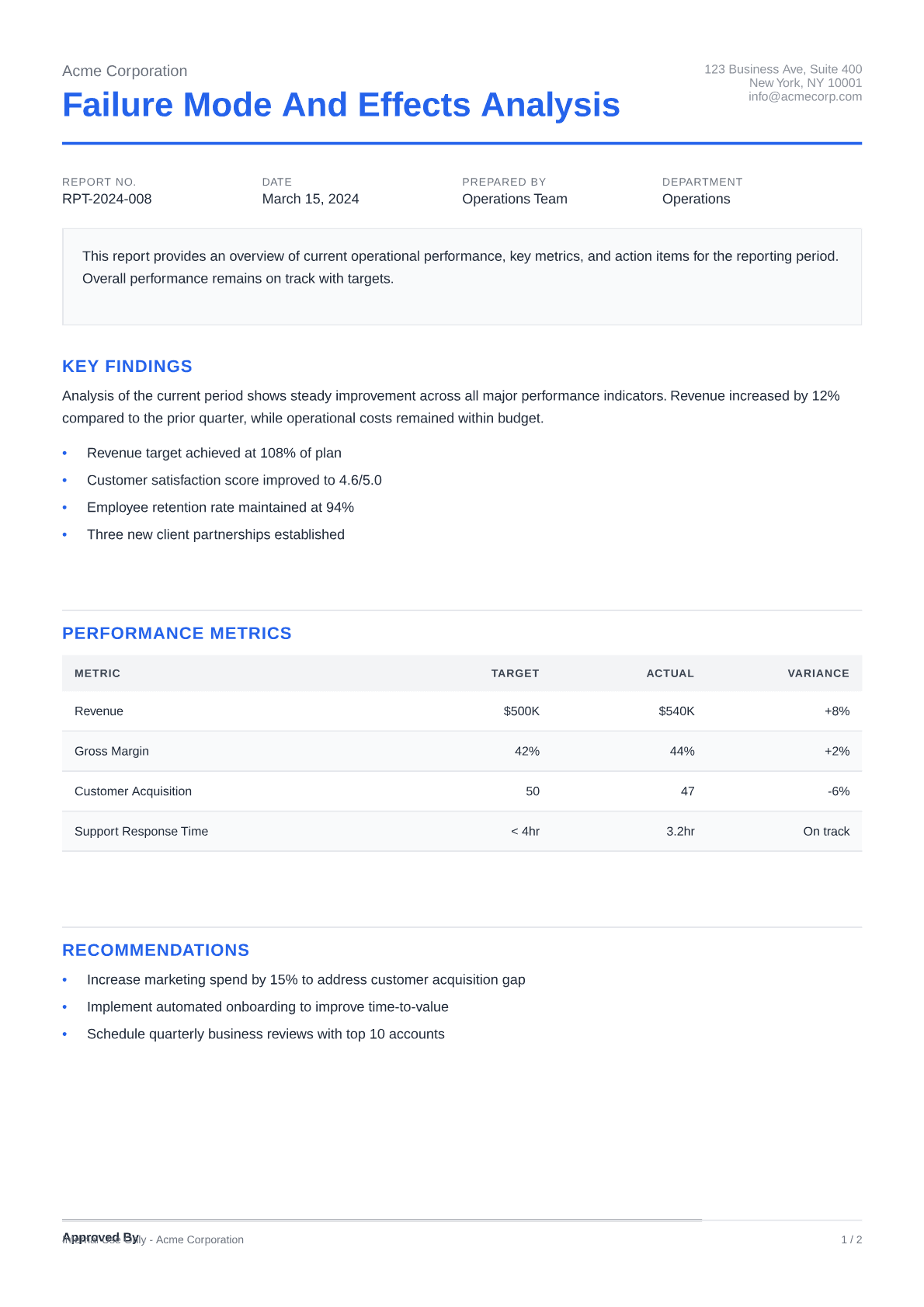 Failure Mode and Effects Analysis - Clean theme