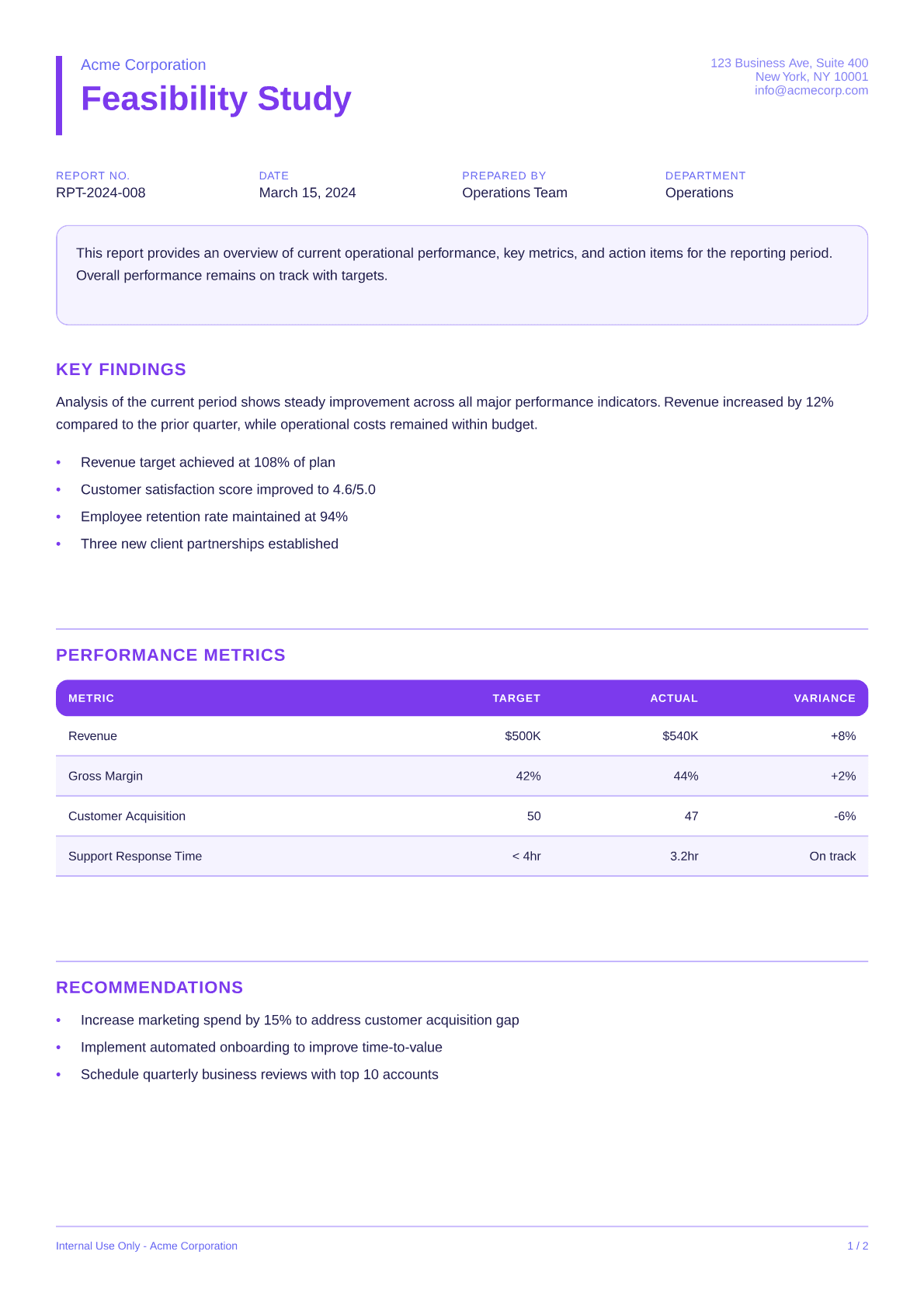 Feasibility Study - Bold theme