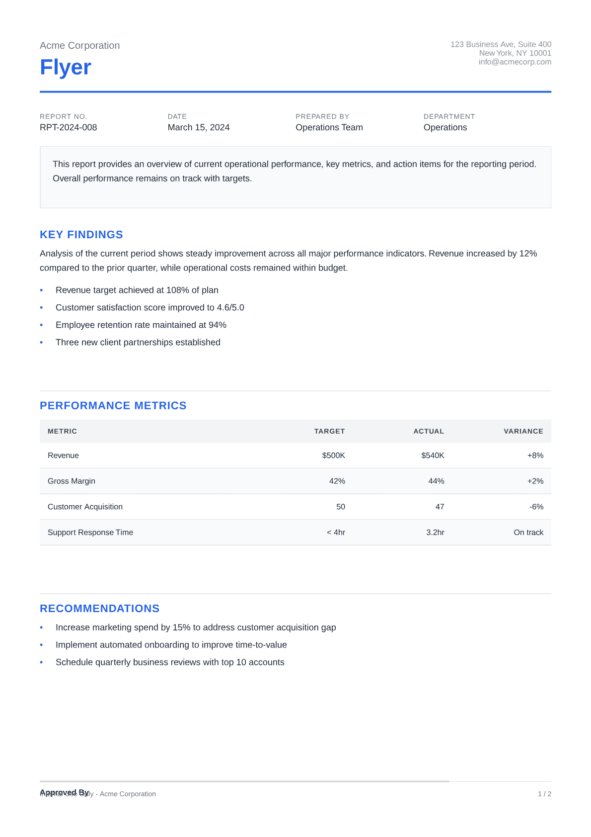 Flyer - Clean theme
