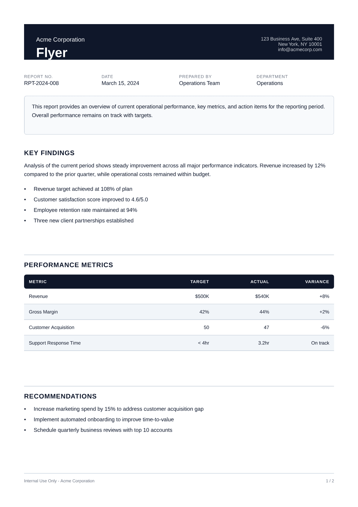 Flyer - Professional theme