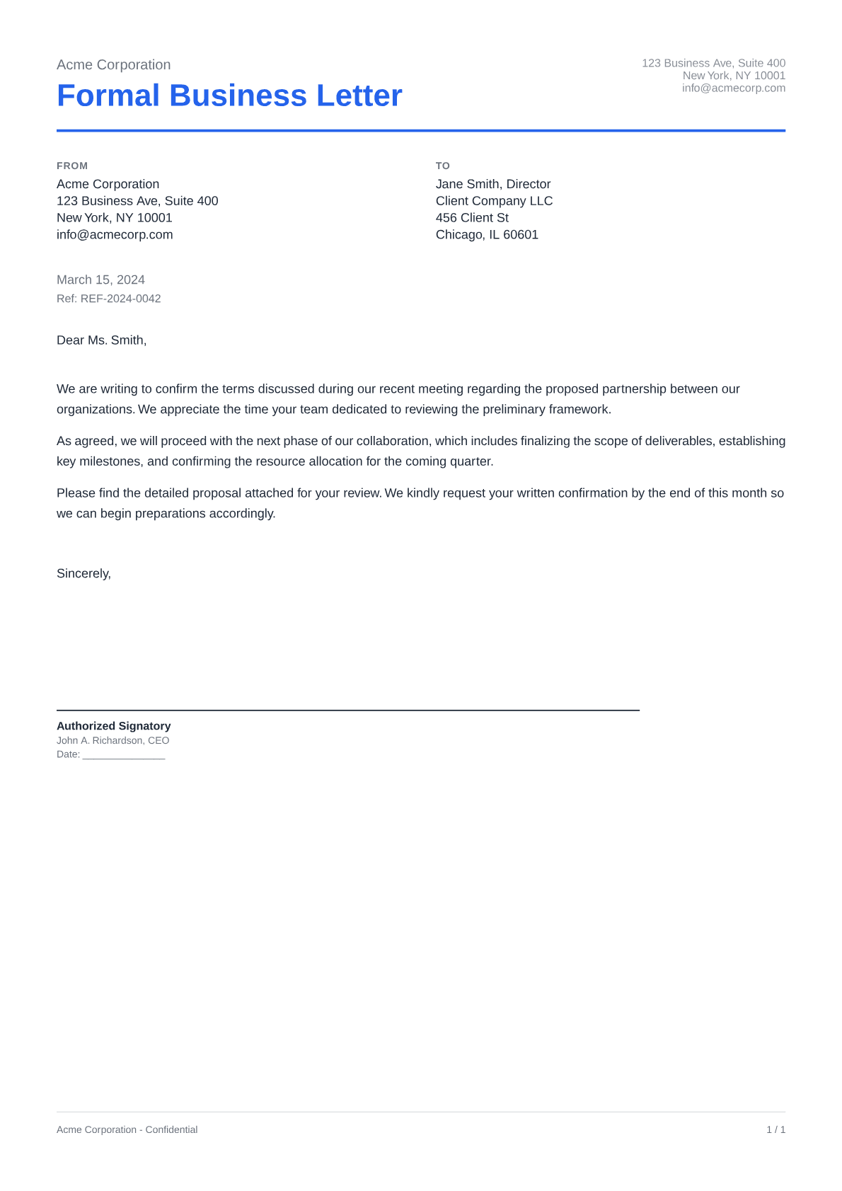 Formal Business Letter - Clean theme