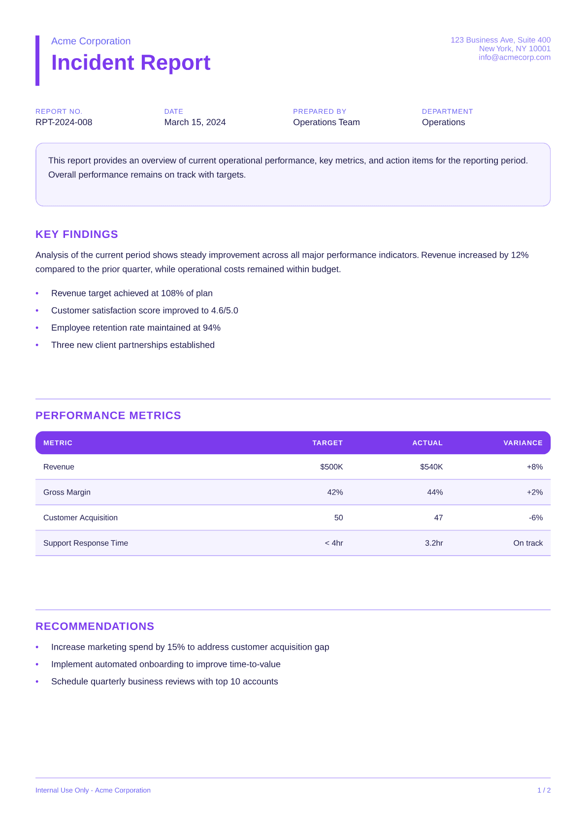 Incident Report - Bold theme