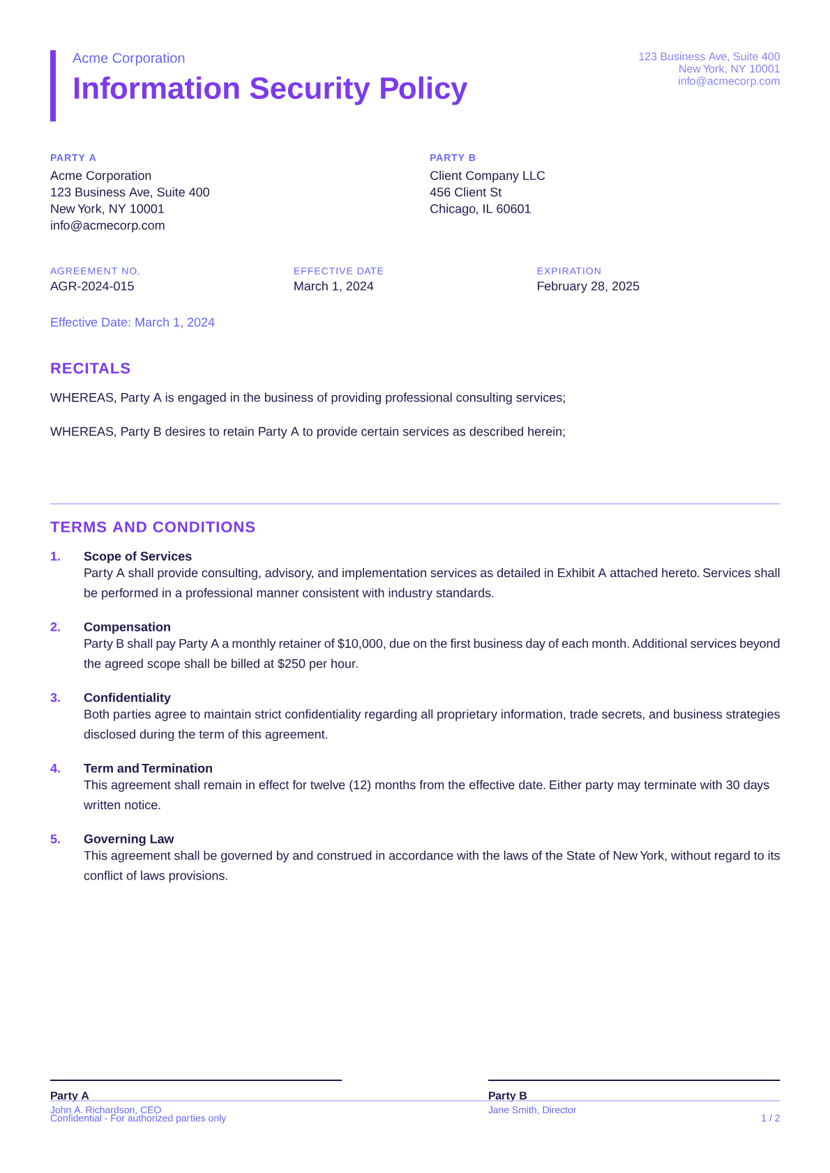 Information Security Policy - Bold theme