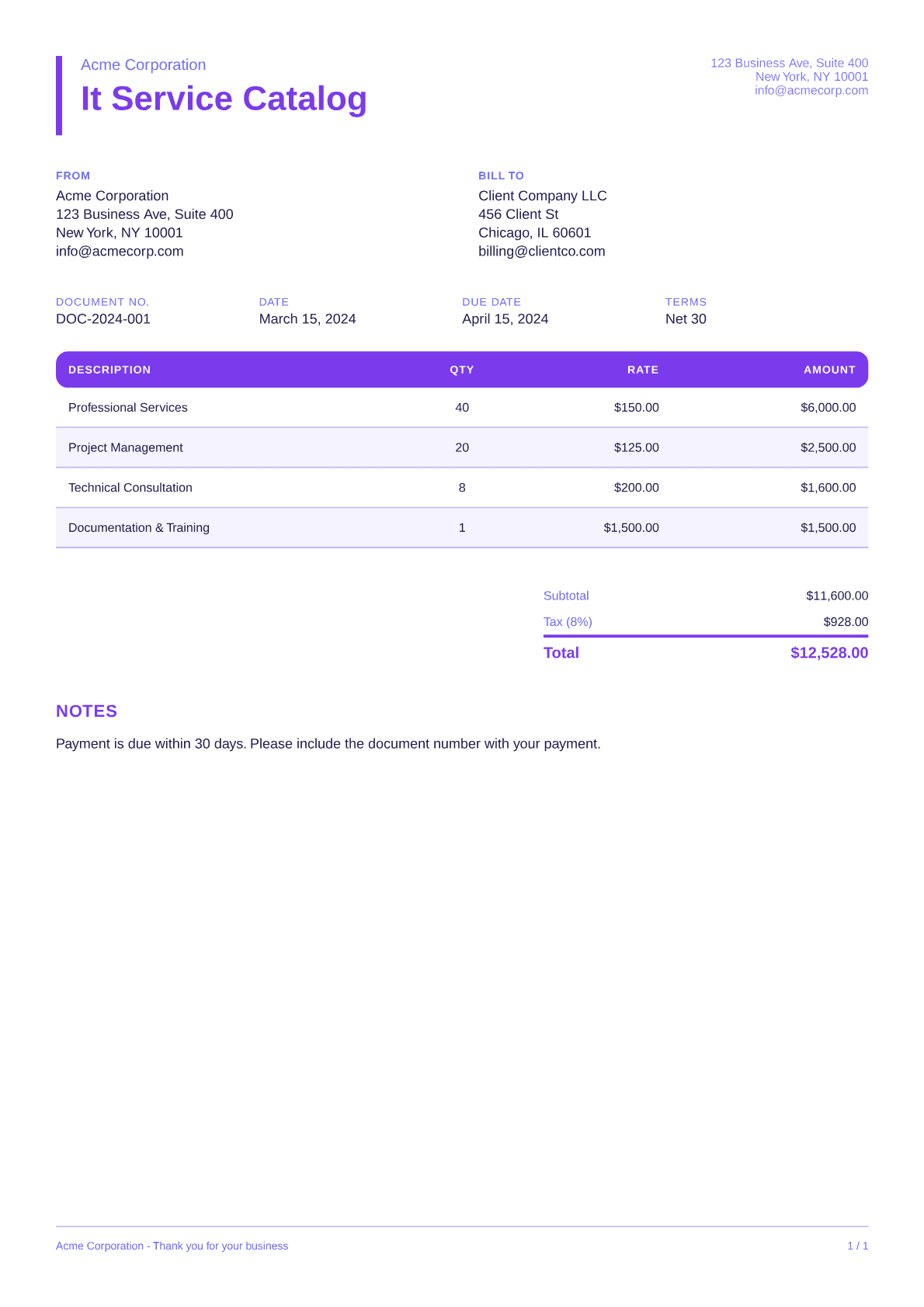 IT Service Catalog - Bold theme