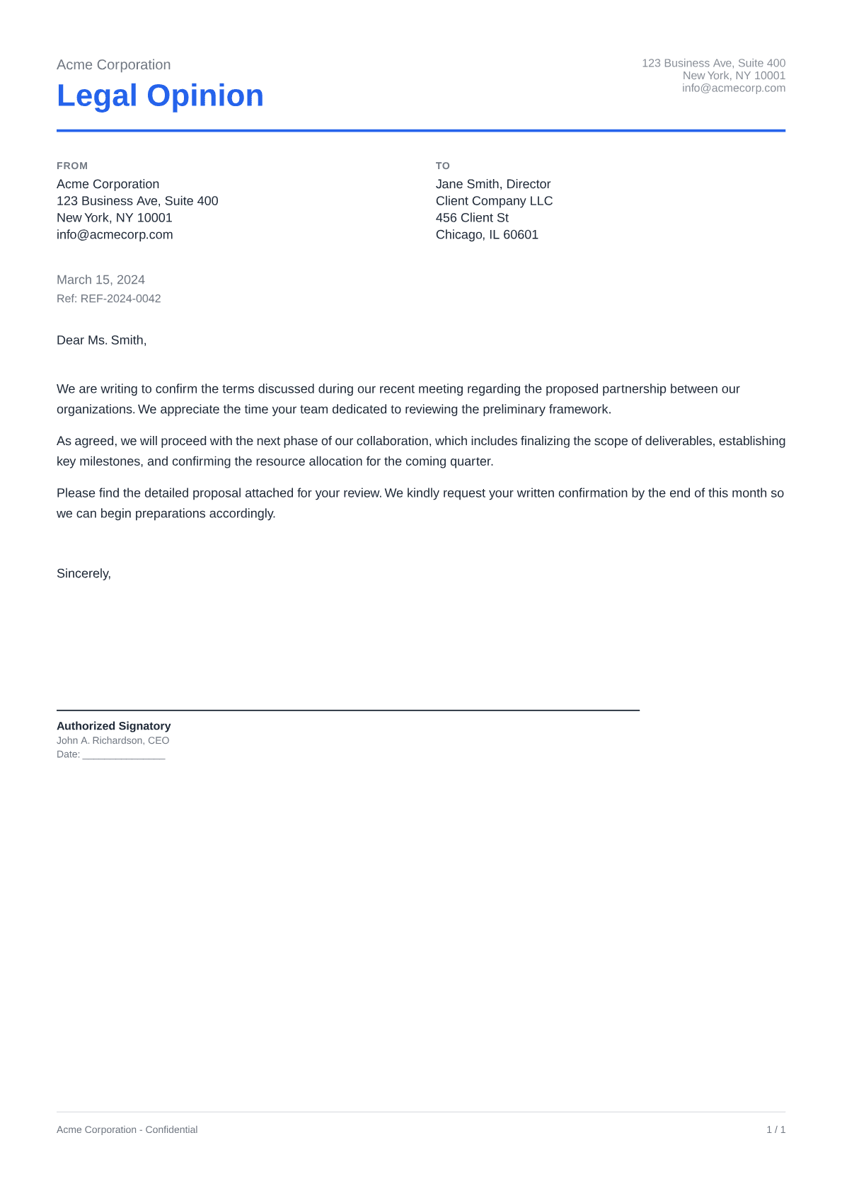 Legal Opinion - Clean theme