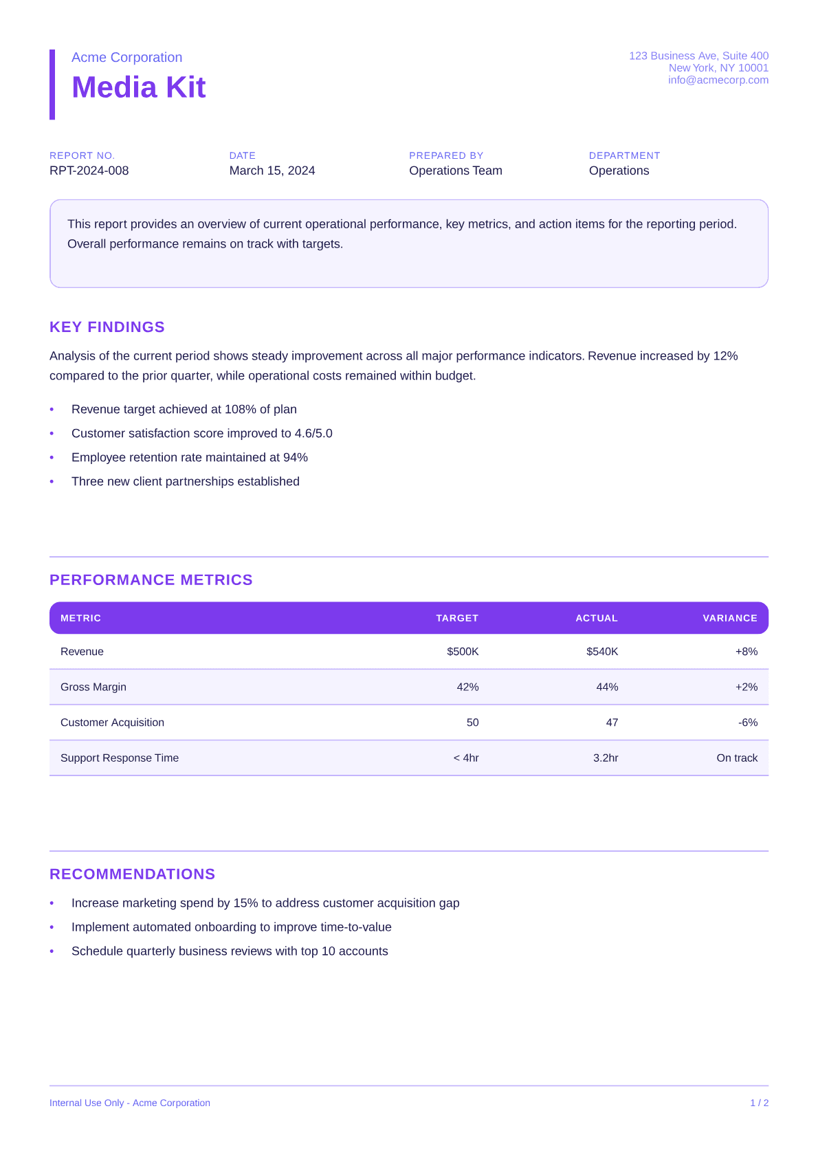 Media Kit - Bold theme