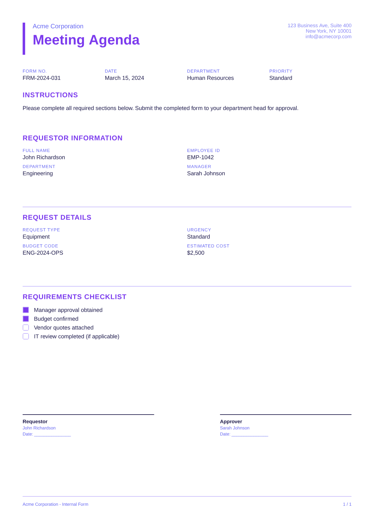 Meeting Agenda - Bold theme