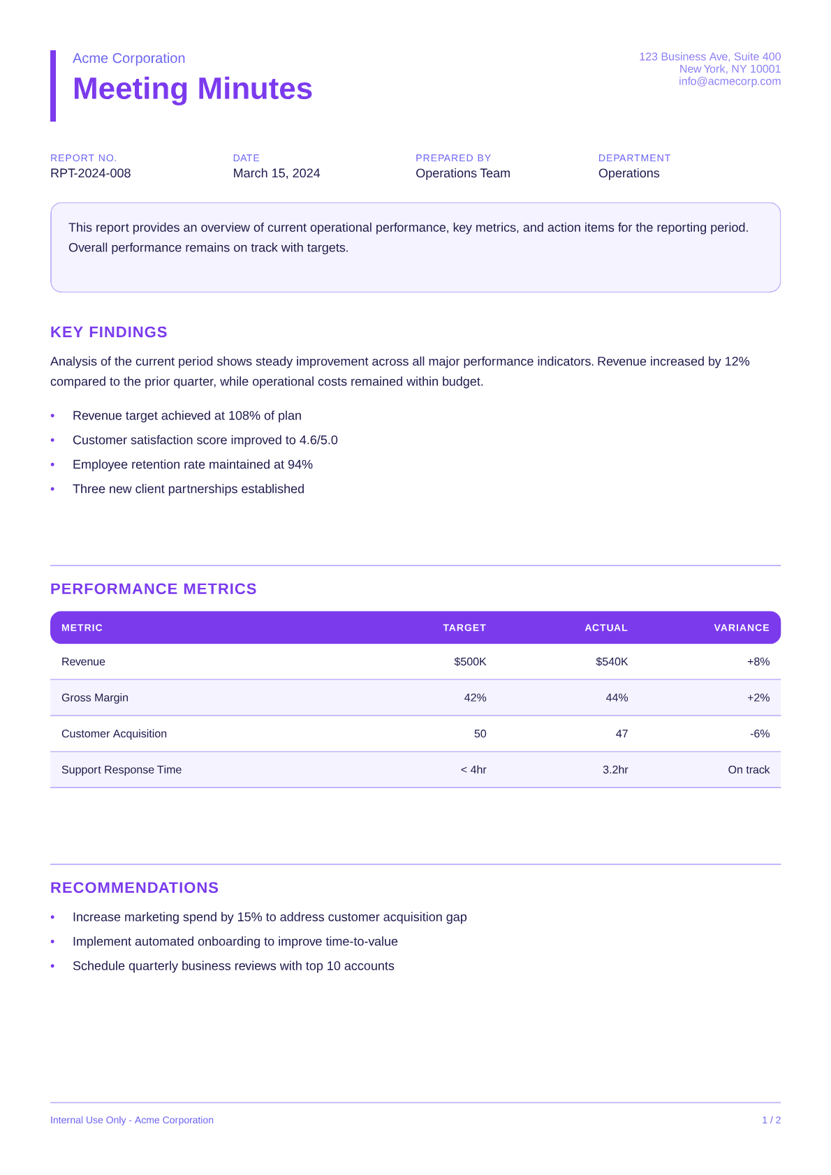 Meeting Minutes - Bold theme