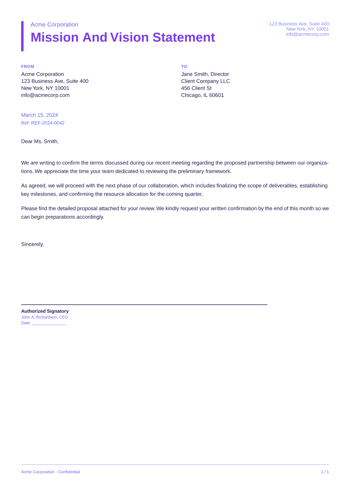 Mission and Vision Statement - Bold theme