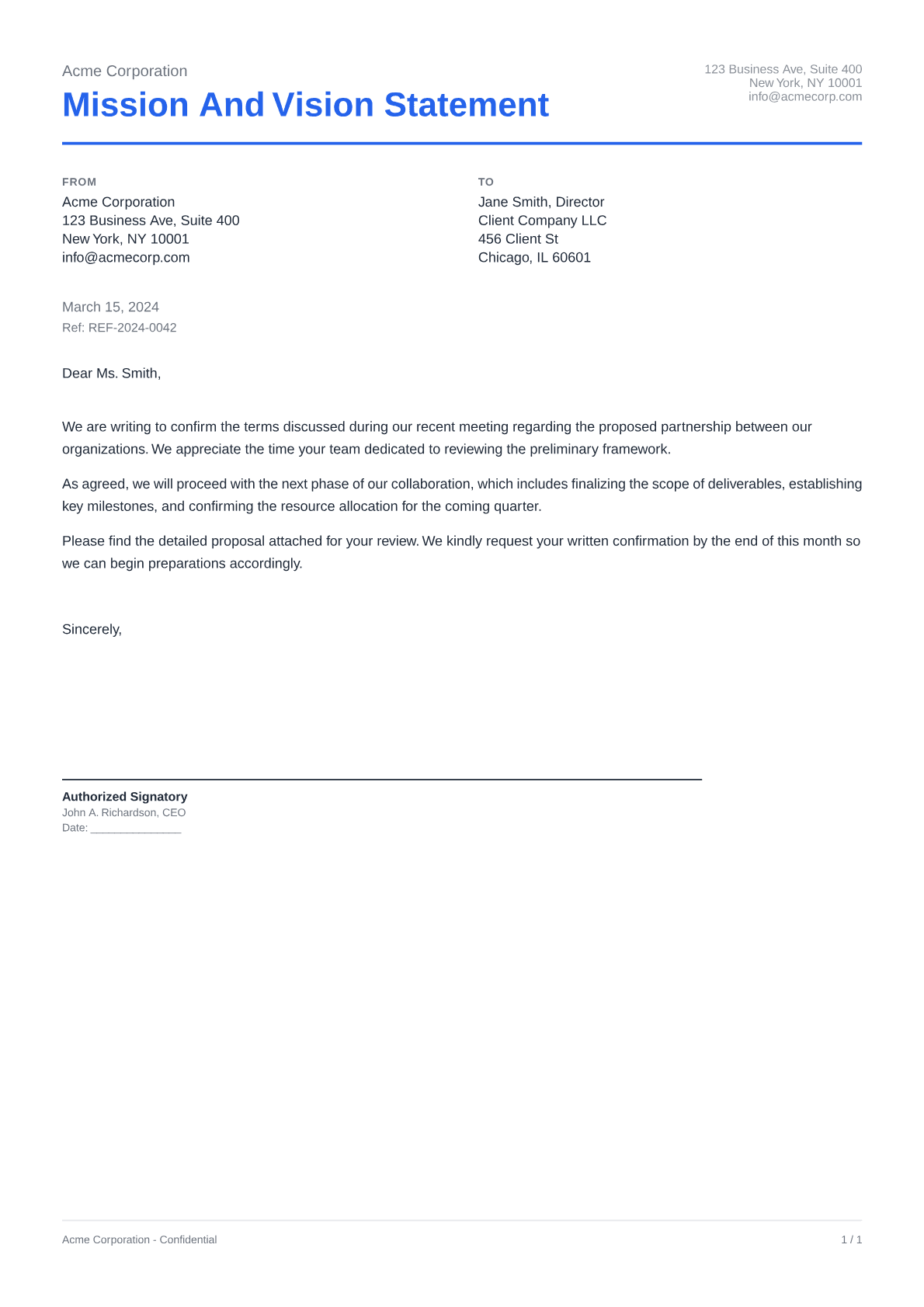 Mission and Vision Statement - Clean theme