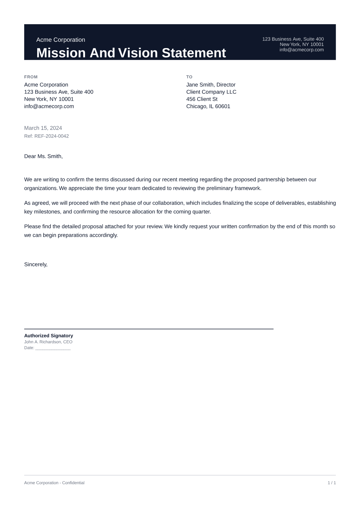 Mission and Vision Statement - Professional theme