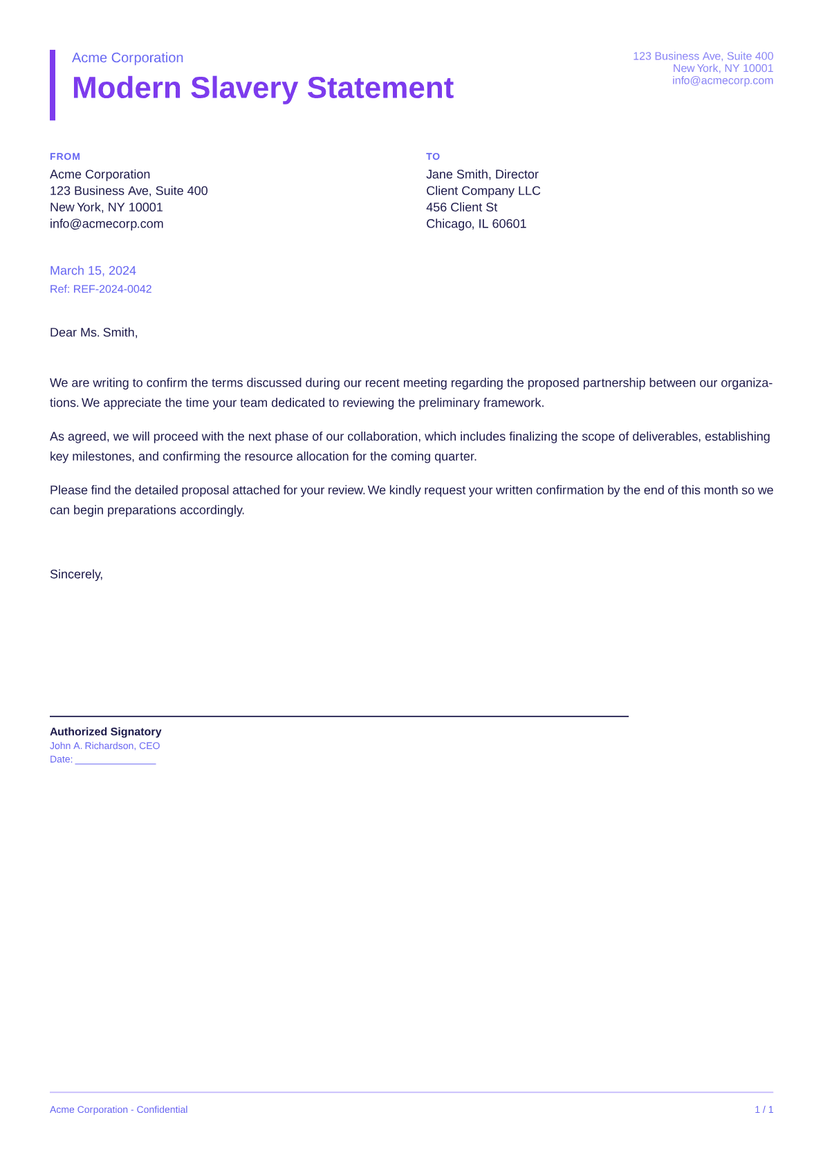 Modern Slavery Statement - Bold theme