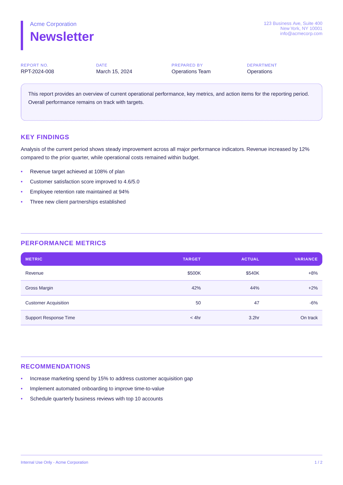 Newsletter - Bold theme