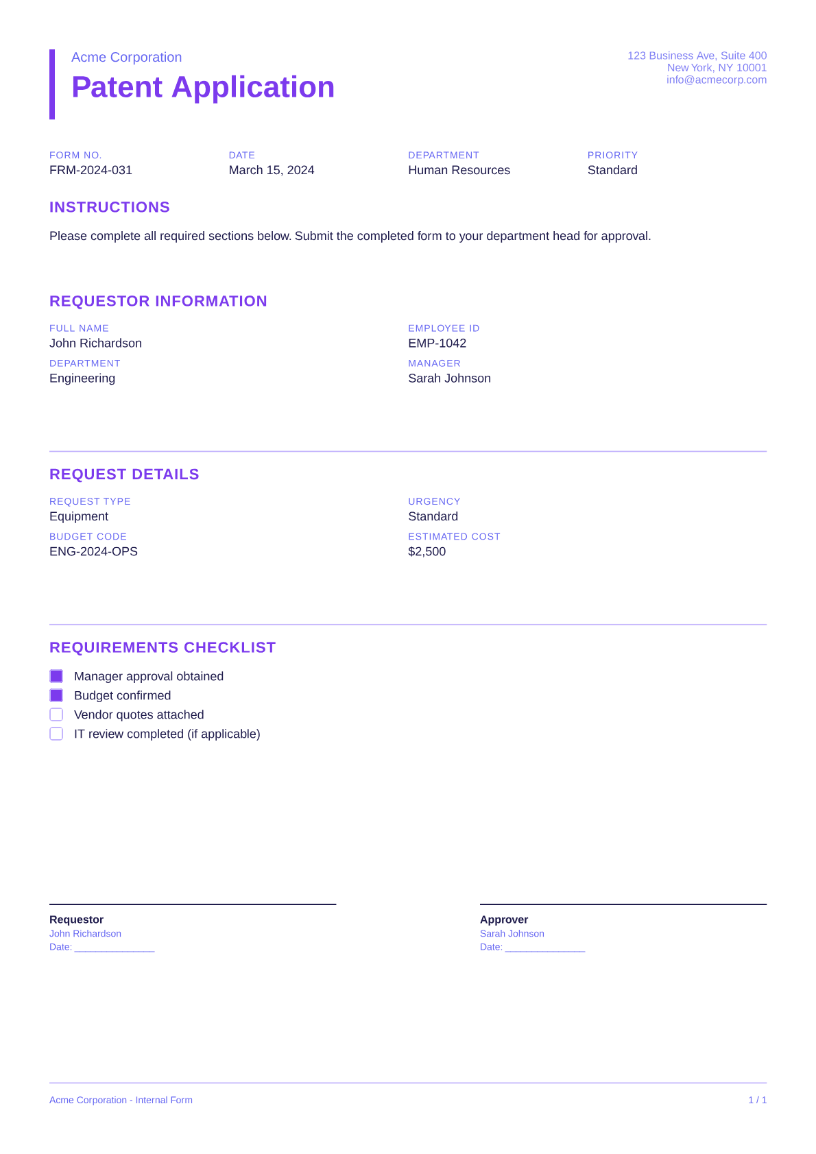 Patent Application - Bold theme