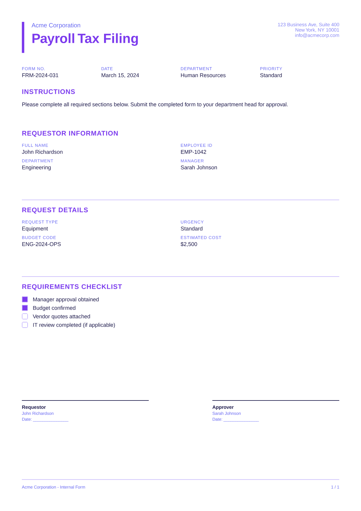 Payroll Tax Filing - Bold theme