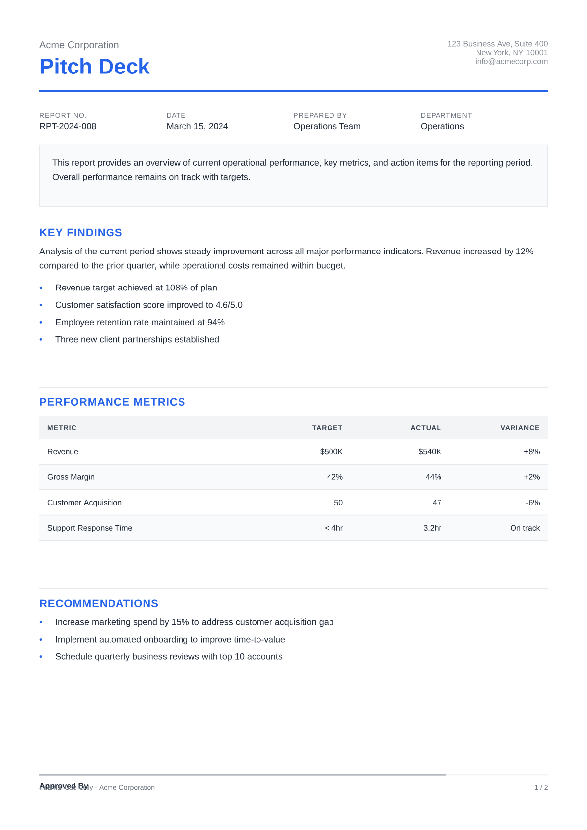 Pitch Deck - Clean theme