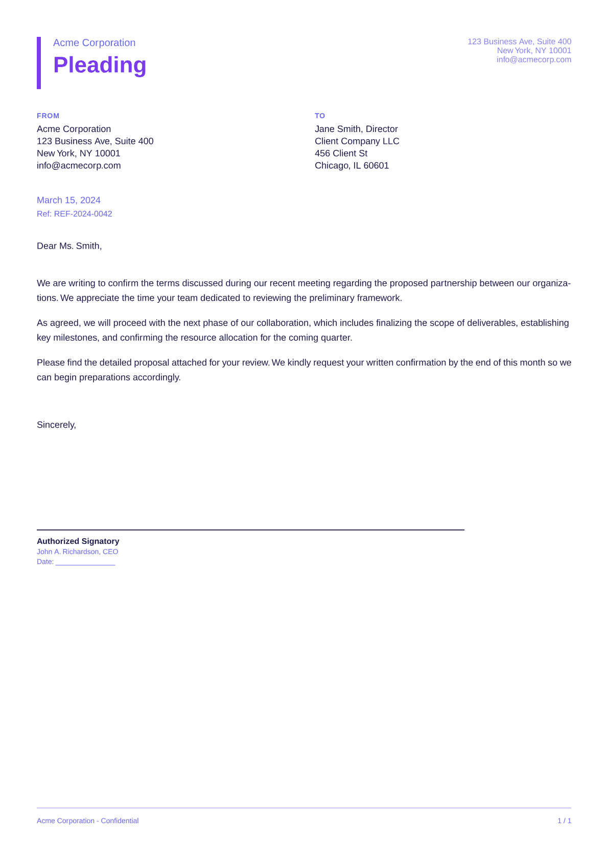 Pleading - Bold theme