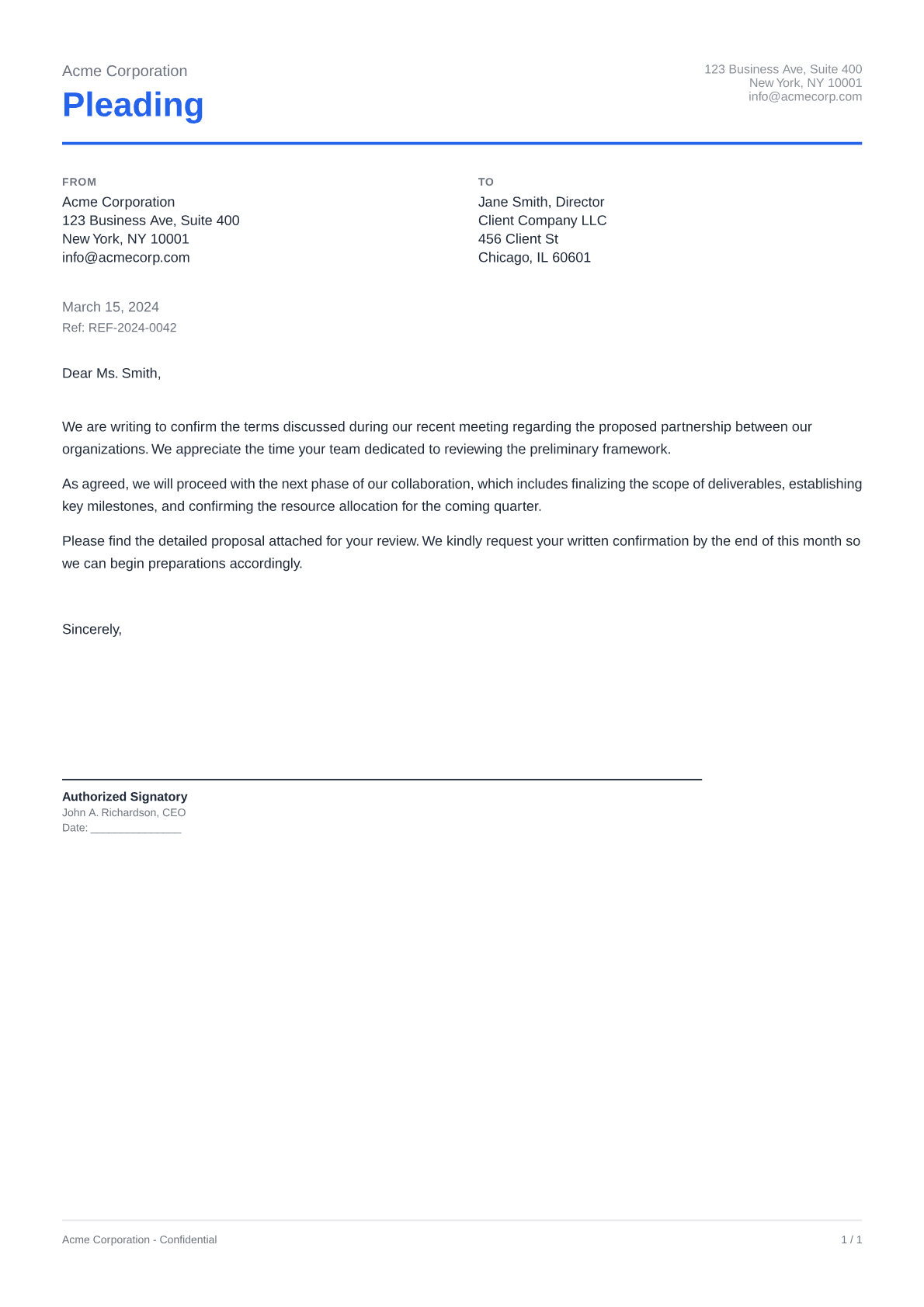 Pleading - Clean theme