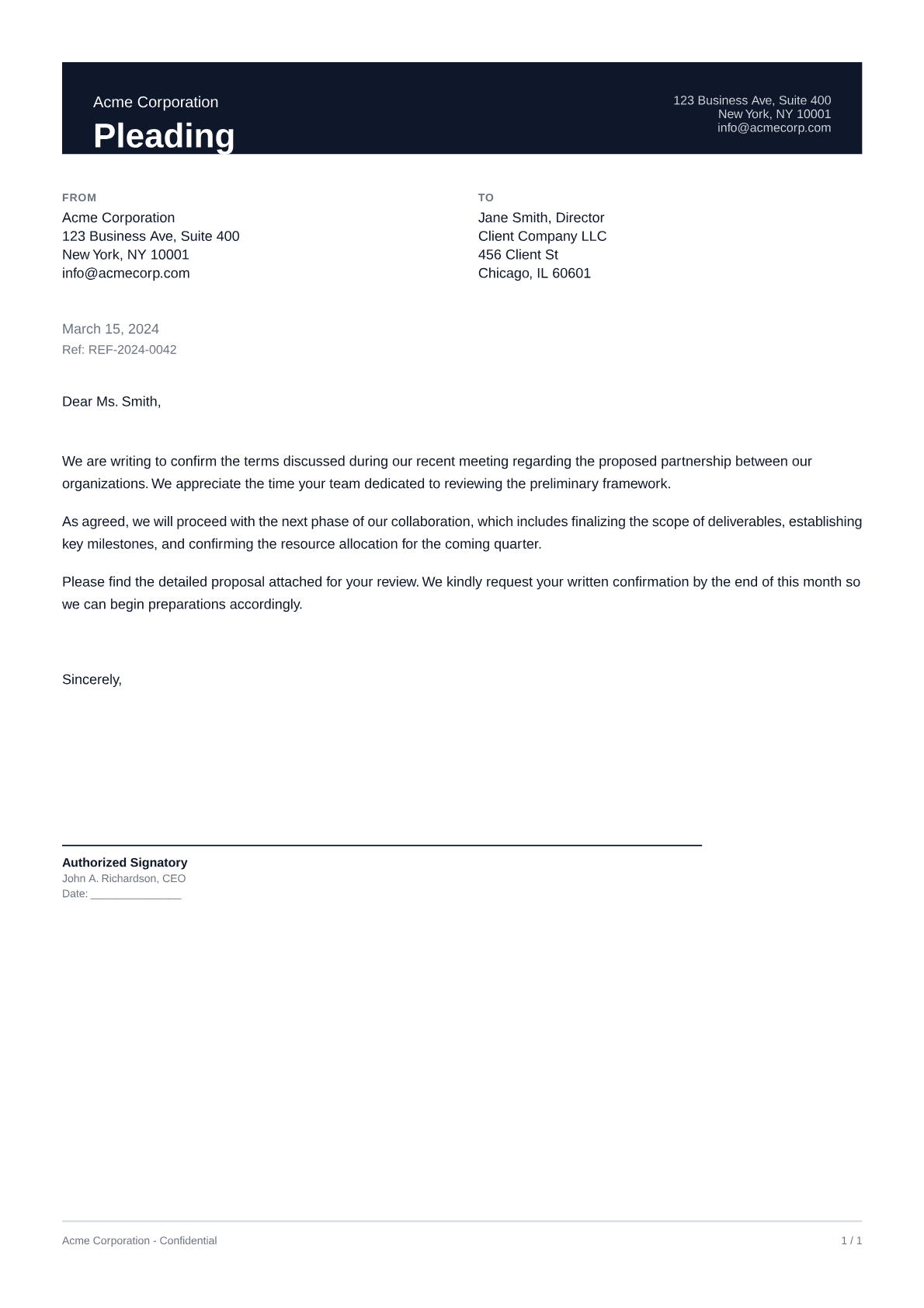 Pleading - Professional theme