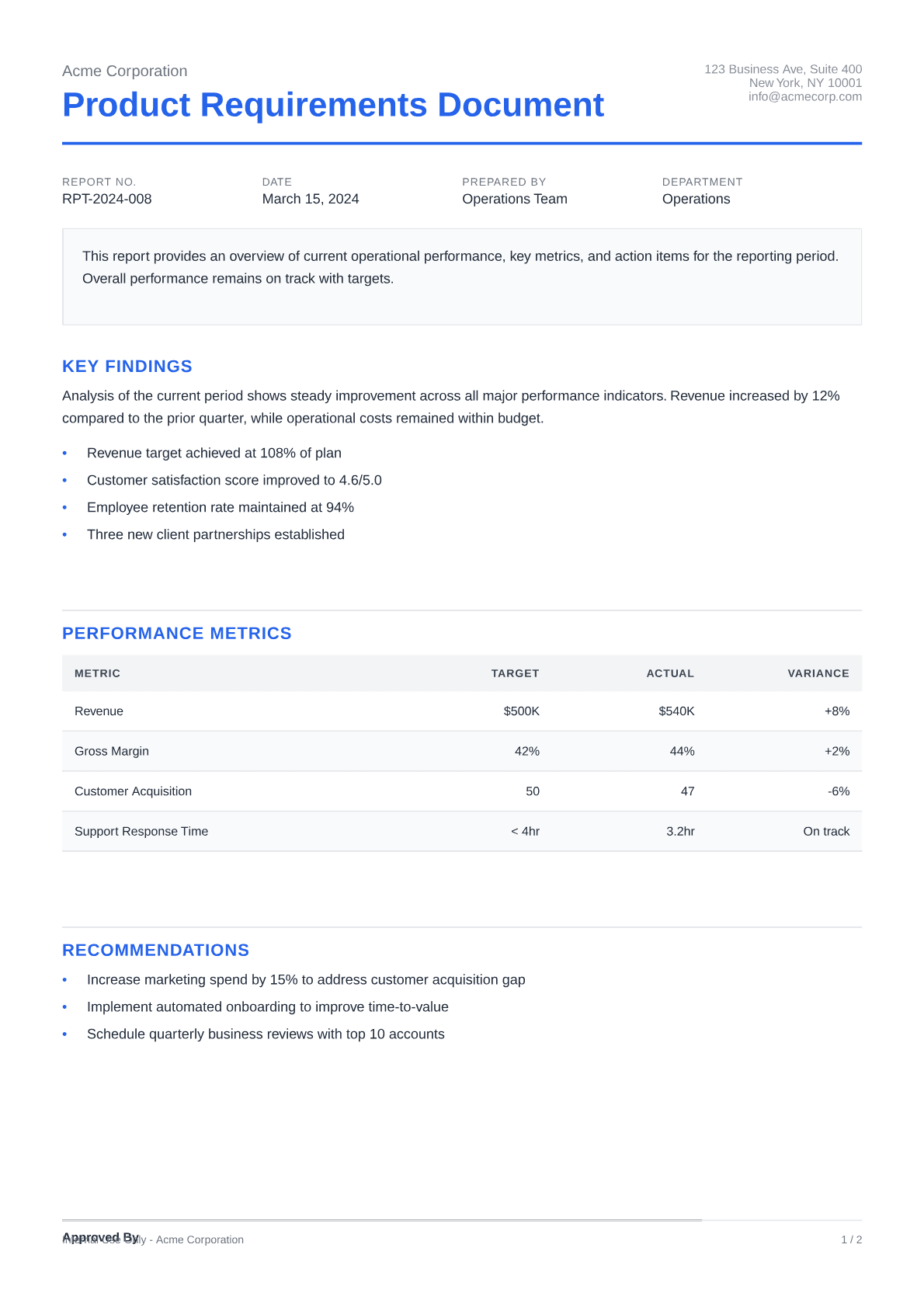 Product Requirements Document - Clean theme