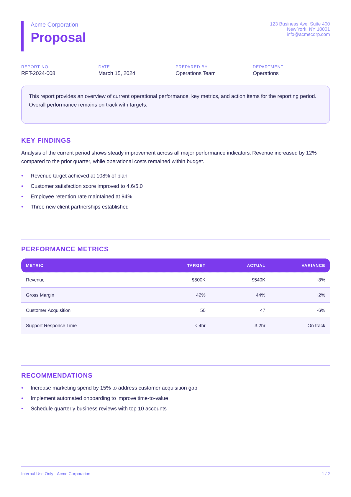 Proposal - Bold theme