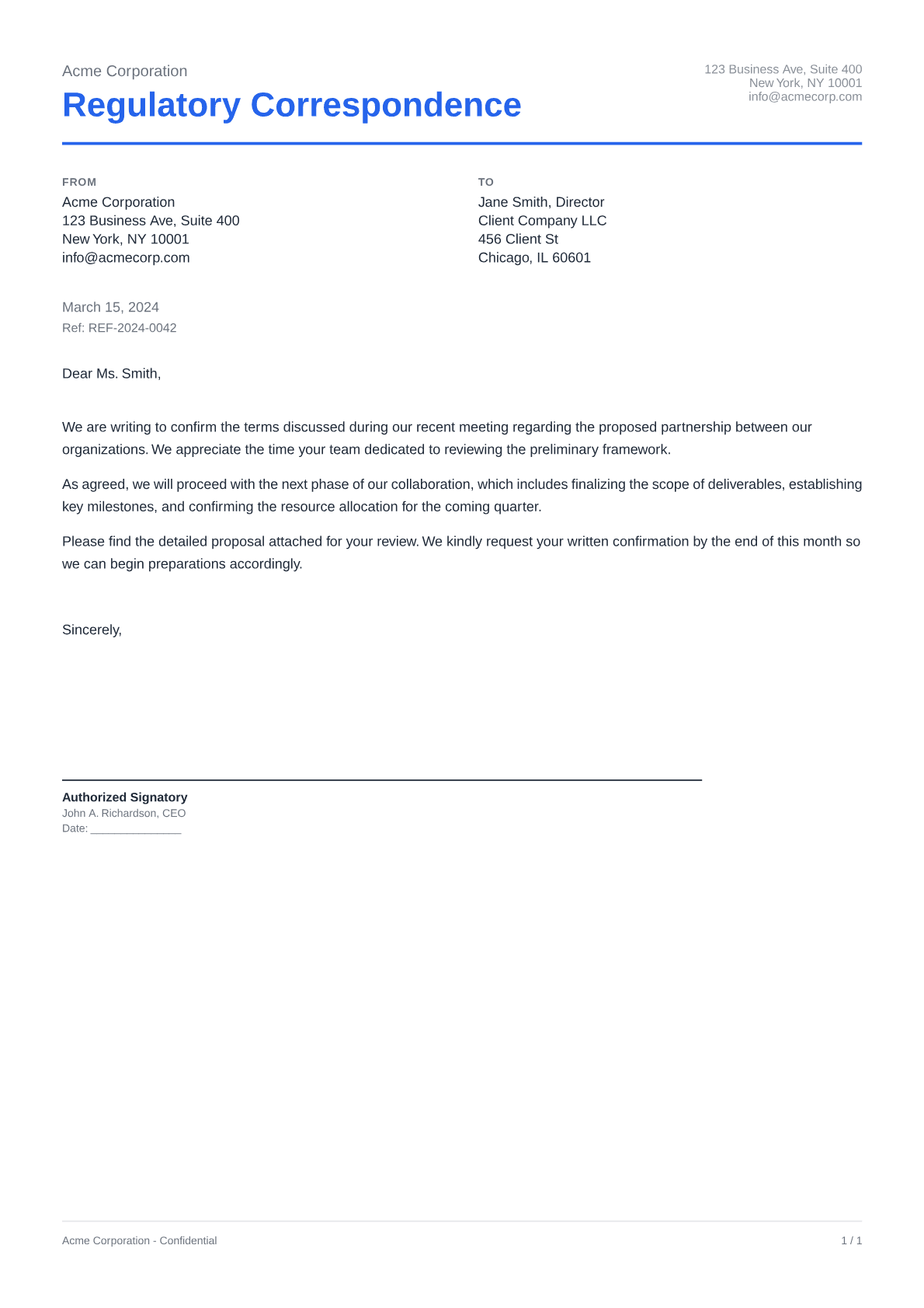 Regulatory Correspondence - Clean theme