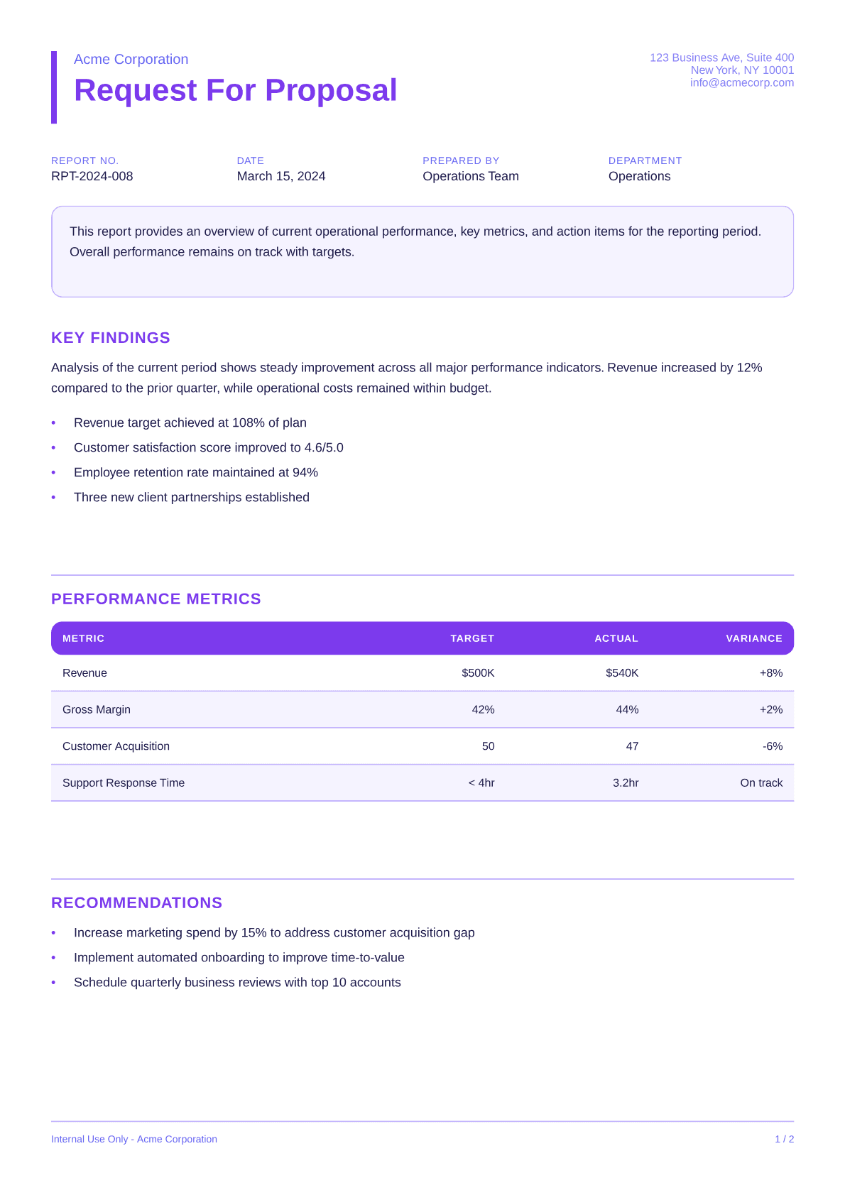 Request for Proposal - Bold theme
