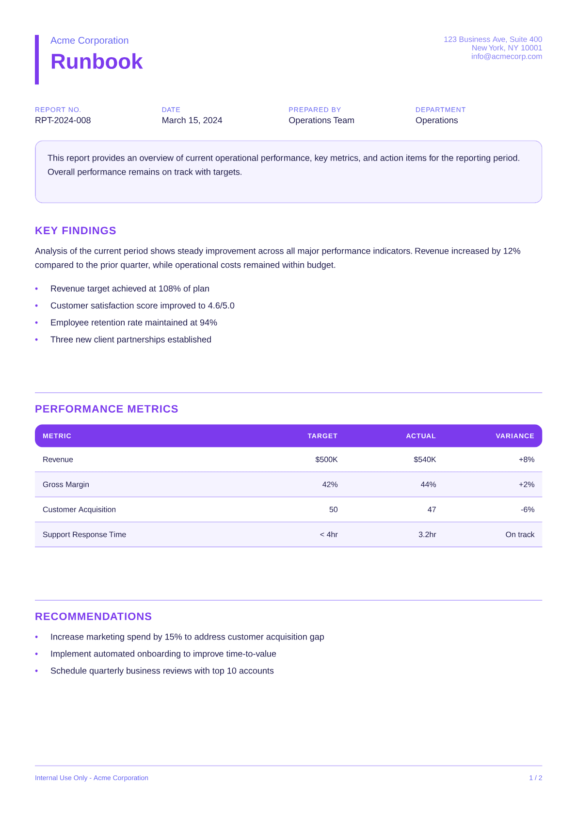 Runbook - Bold theme