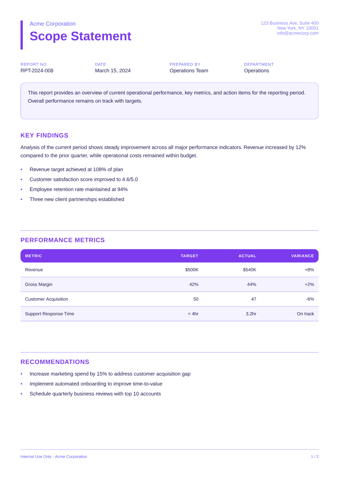 Scope Statement - Bold theme